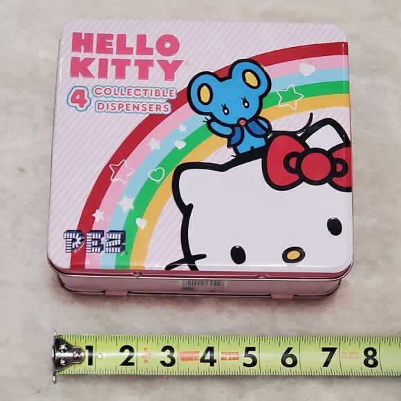 Hello Kitty Pink Tin with Handle, Approximately 7" x 6.5" x 3" - Picture 2 of 7